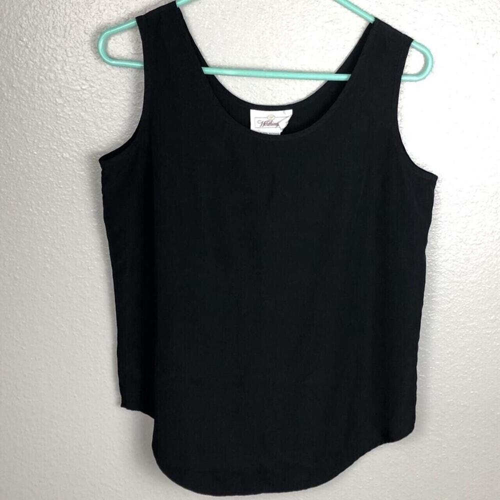 Worthington Size 8M Black Lightweight Sleeveless Round Neck Tank Top Work Blouse